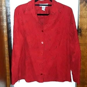 Sag Harbor long sleeved woman's buttoned up blouse
